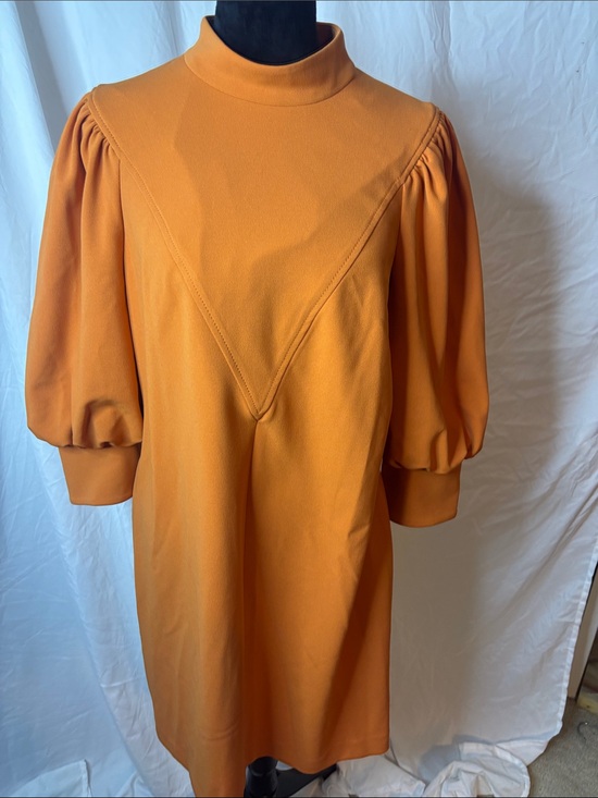 Calvin Klein Dresses & Skirts - Calvin Klein Orange Puff-Sleeve Mini Dress